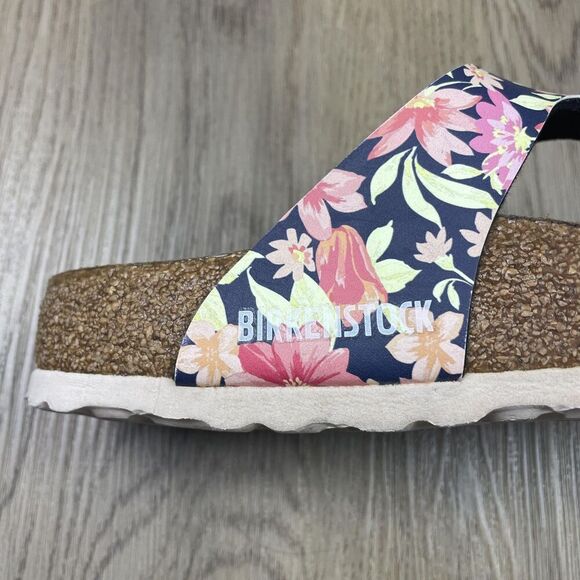 Birkenstock Gizeh Sandals Womens Size 5 EU 36 Navy Floral Narrow Made Germany - Picture 8 of 10